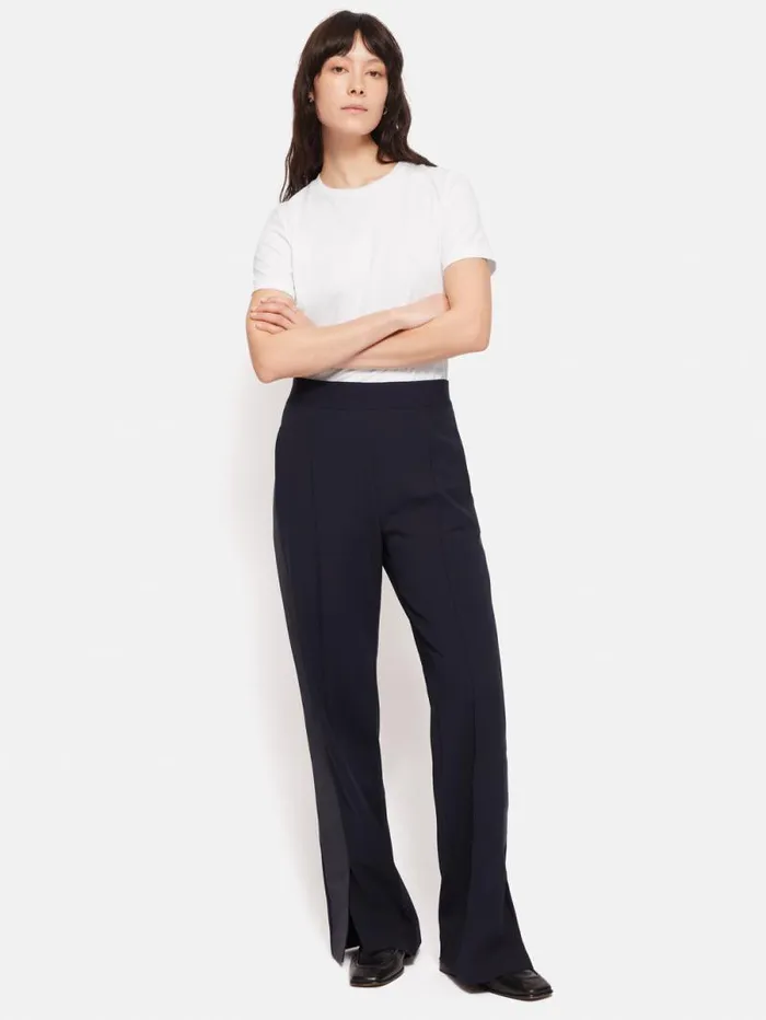 Crepe Split Hem Jogger Navy Women Jigsaw Trousers
