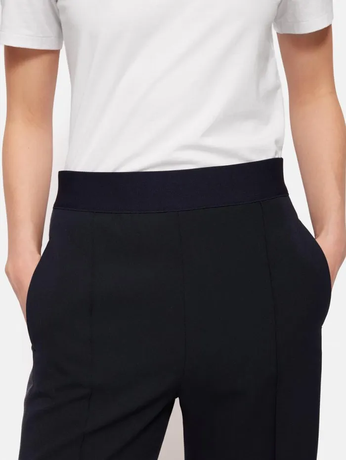 Crepe Split Hem Jogger Navy Women Jigsaw Trousers