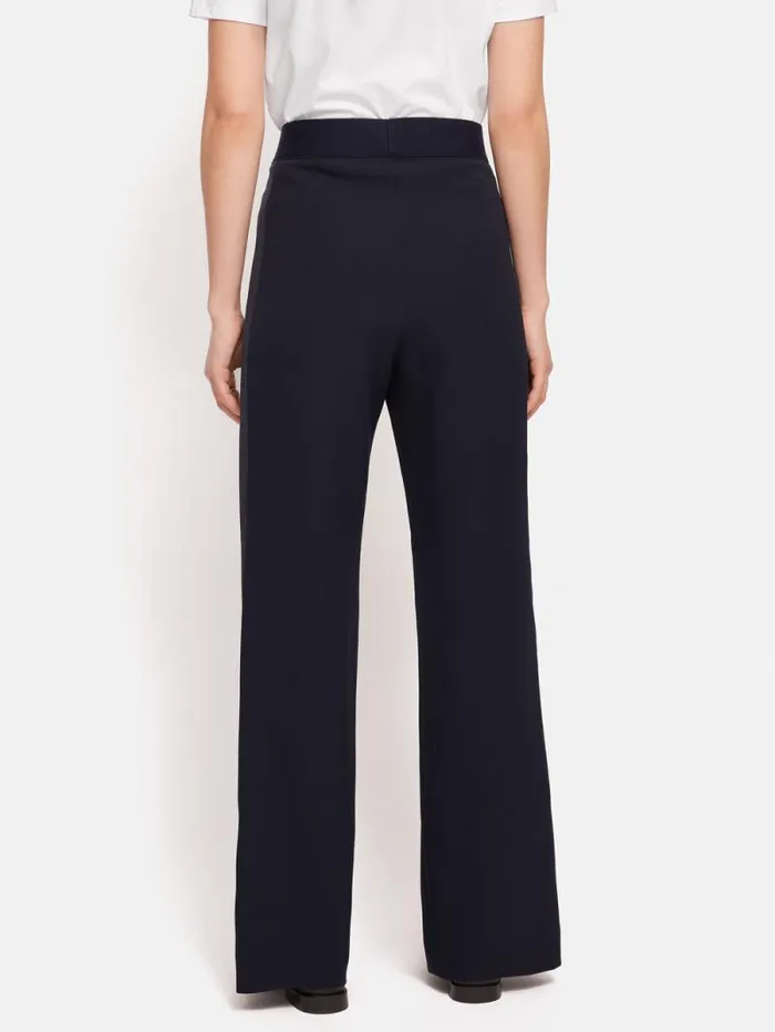 Crepe Split Hem Jogger Navy Women Jigsaw Trousers