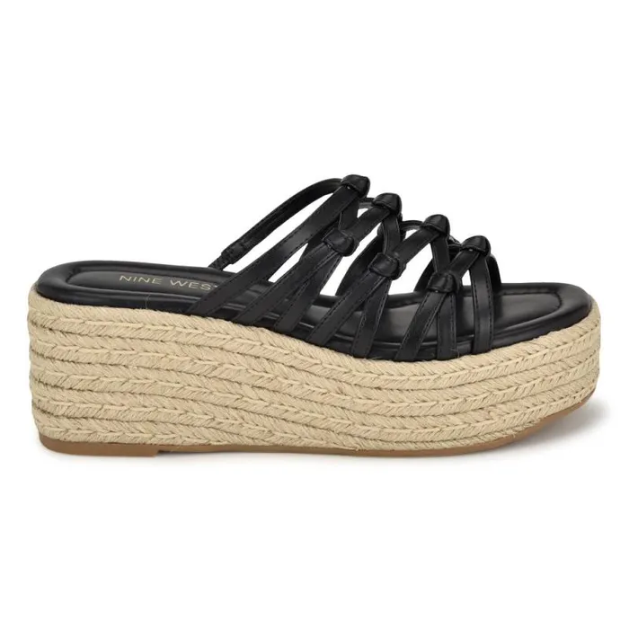Cristy Espadrille Wedge Sandals Black Women Nine West Sandals