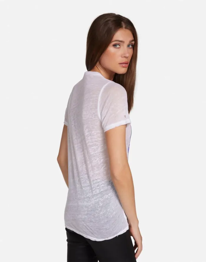 Croft Hot Wheels Roger Dodger White Burnout Women Lauren Moshi Short Sleeve