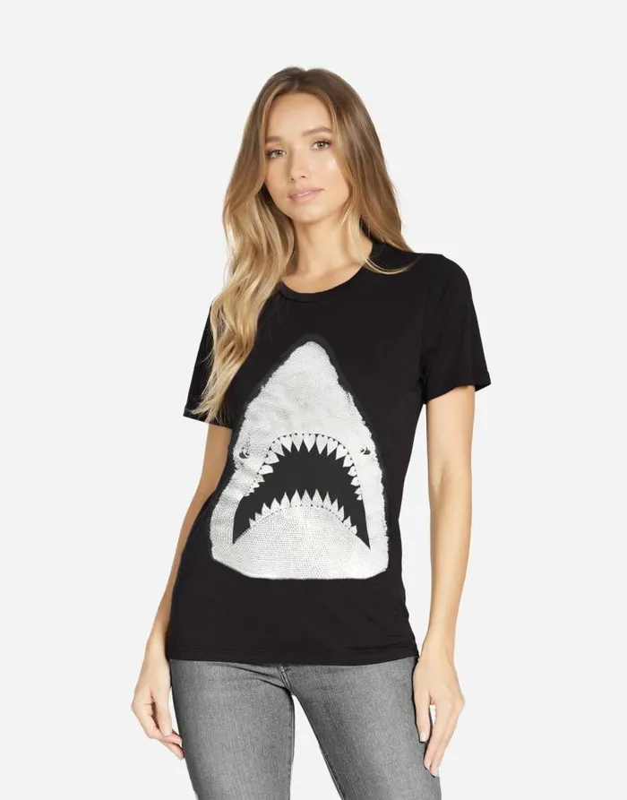 Croft X Crystal Shark Black Women Lauren Moshi Short Sleeve
