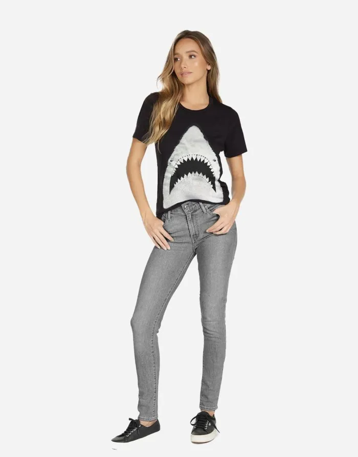 Croft X Crystal Shark Black Women Lauren Moshi Short Sleeve