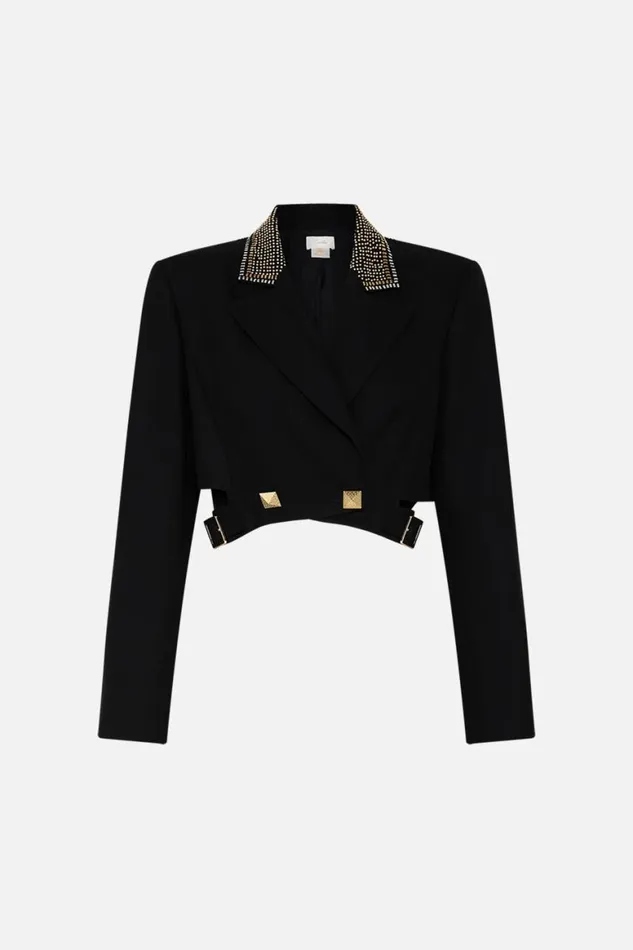 CROPPED JACKET WITH CUTOUT AND BUCKLE DETAIL THEY CALLED HER NEFERTARI They Called Her Nefertari Womens Camilla Jackets