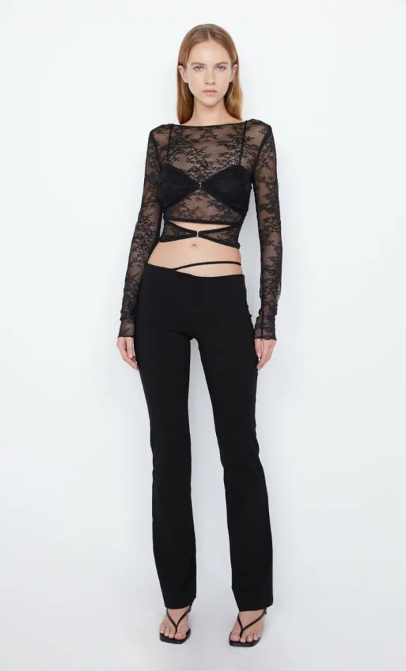 Cropped Shop Bec Bridge Amoras Long Sleeve Top Black