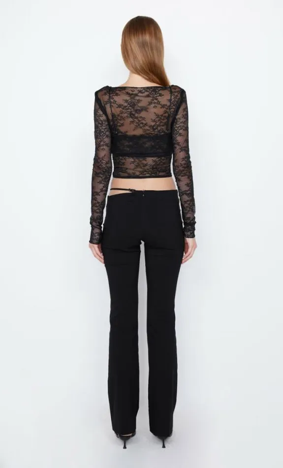 Cropped Shop Bec Bridge Amoras Long Sleeve Top Black