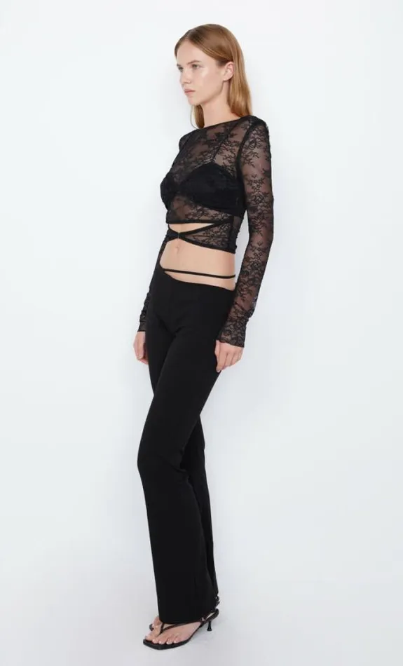 Cropped Shop Bec Bridge Amoras Long Sleeve Top Black