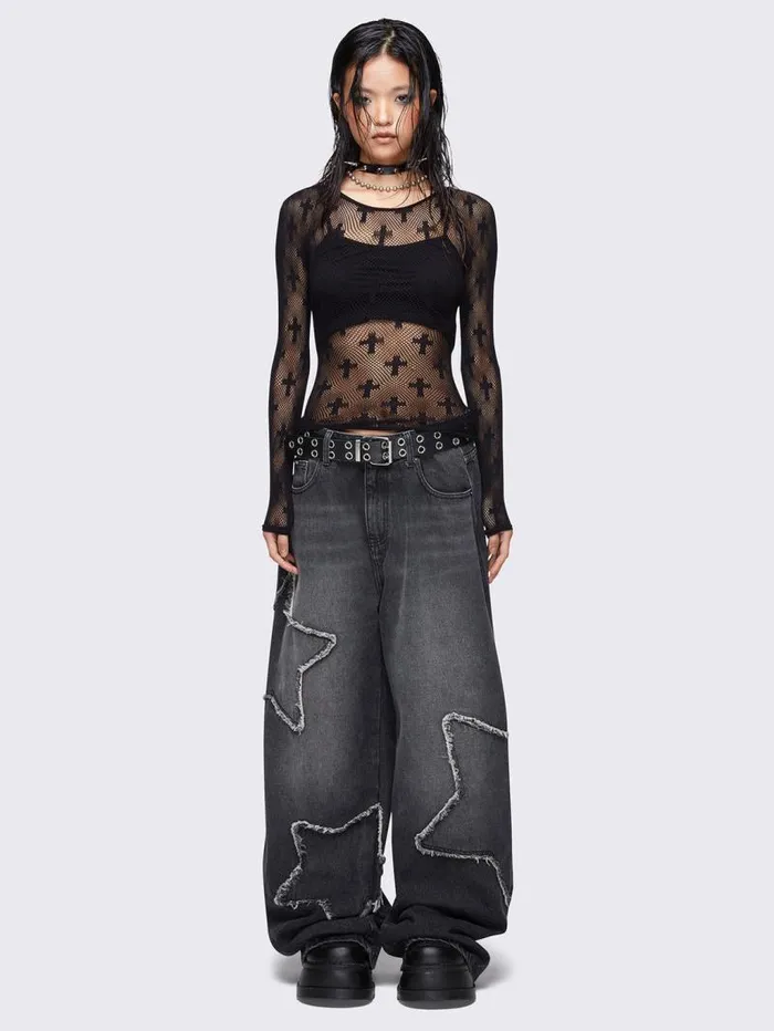 Crossed Paths Fishnet Top Women Minga London Tops and TShirts