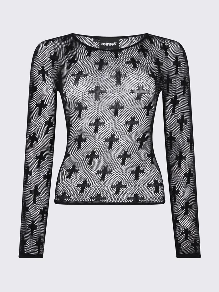 Crossed Paths Fishnet Top Women Minga London Tops and TShirts