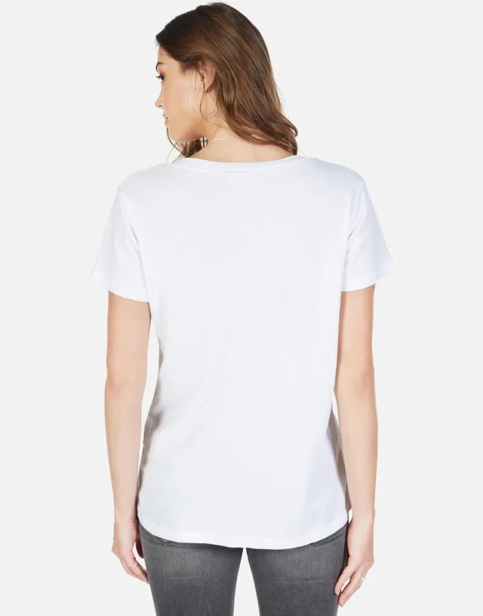Cruz Skull Bone Eye White Women Lauren Moshi Short Sleeve