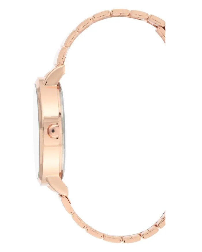 Crystal Accented Stainless Steel Bracelet Watch Rose Gold Women Nine West Straps Crystal Accented Stainless Steel Bracelet Watch Rose Gold Women Nine West Straps