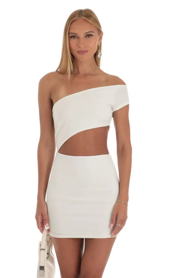 Cut Out Dress White Women LUCY IN THE SKY Mini Dresses