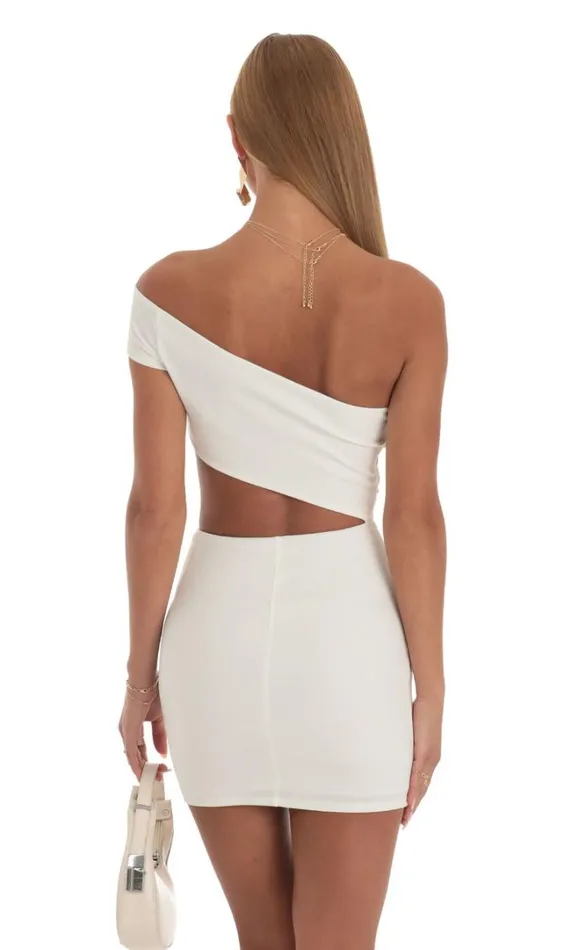 Cut Out Dress White Women LUCY IN THE SKY Mini Dresses Cut Out Dress White Women LUCY IN THE SKY Mini Dresses