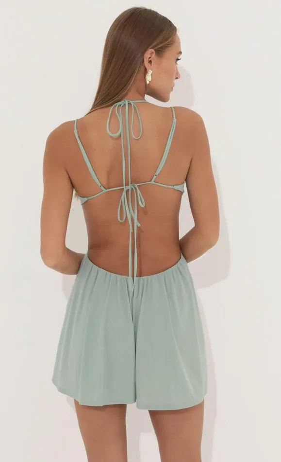 Cutout Romper Green Women LUCY IN THE SKY Mini Dresses Cutout Romper Green Women LUCY IN THE SKY Mini Dresses