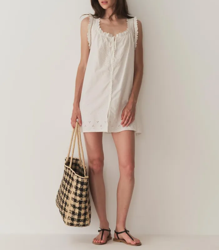 DEN Bags Women Grande Mathilde Bag Black Gingham Raffia
