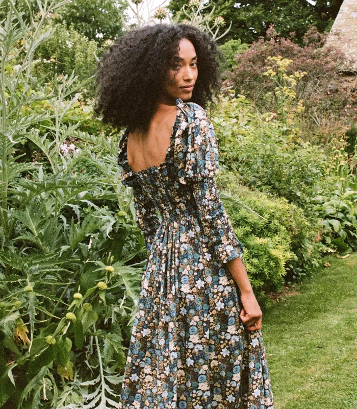 DEN Dresses Women Bijou Dress Bleu Arbor Floral DEN Dresses Women Bijou Dress Bleu Arbor Floral