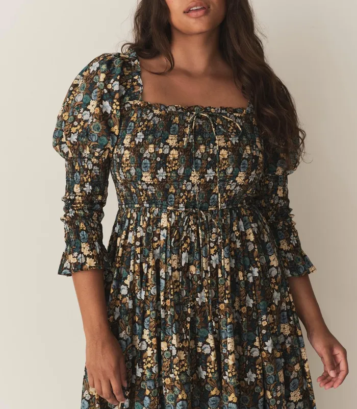 DEN Dresses Women Bijou Dress Bleu Arbor Floral DEN Dresses Women Bijou Dress Bleu Arbor Floral