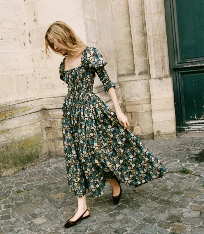 DEN Dresses Women Bijou Dress Bleu Arbor Floral DEN Dresses Women Bijou Dress Bleu Arbor Floral