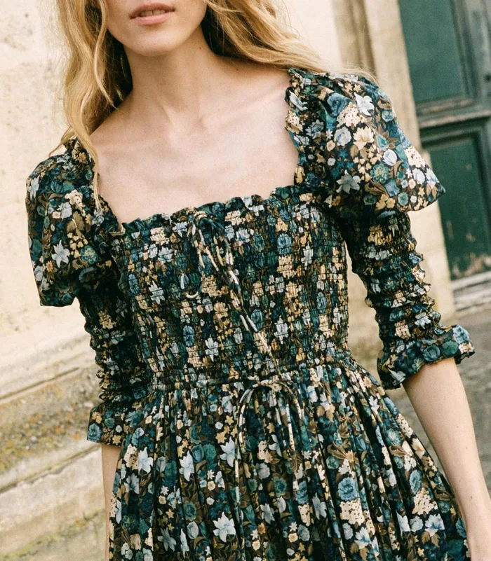 DEN Dresses Women Bijou Dress Bleu Arbor Floral DEN Dresses Women Bijou Dress Bleu Arbor Floral