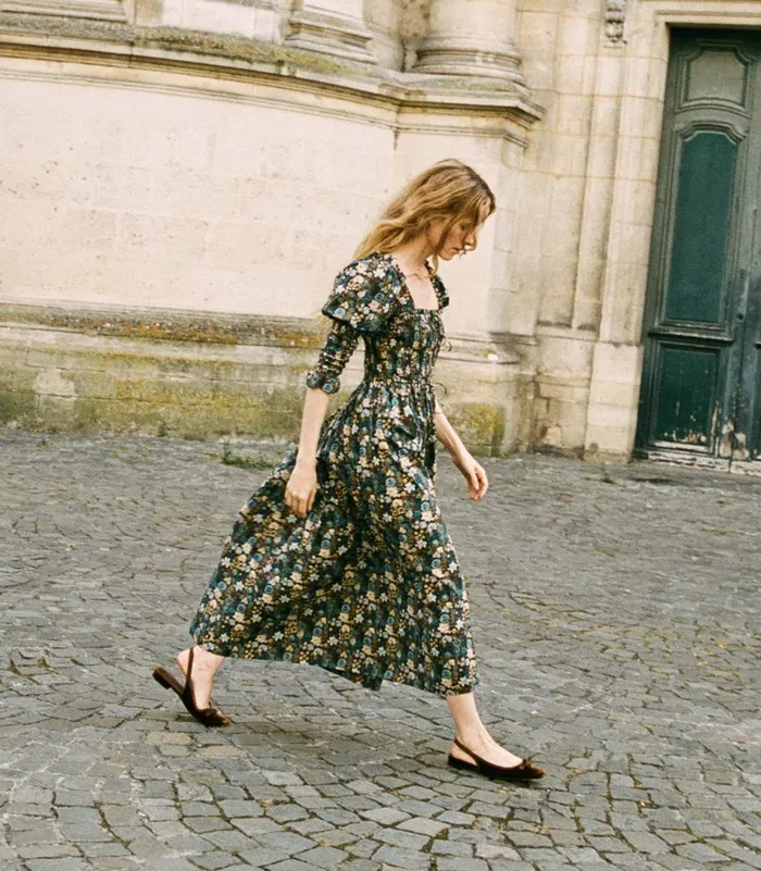 DEN Dresses Women Bijou Dress Bleu Arbor Floral DEN Dresses Women Bijou Dress Bleu Arbor Floral