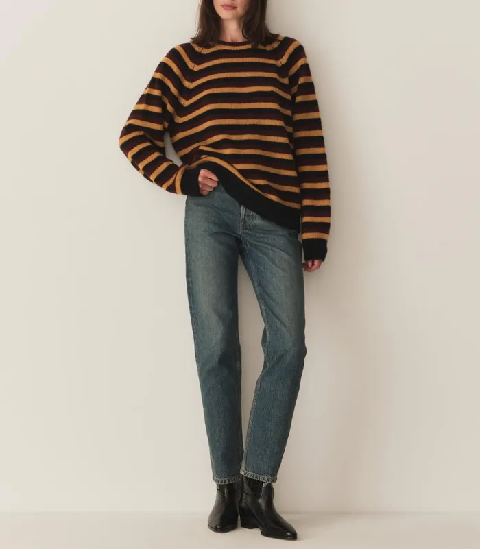 DEN Knitwear Women Dana Cashmere Sweater Carrington Stripe