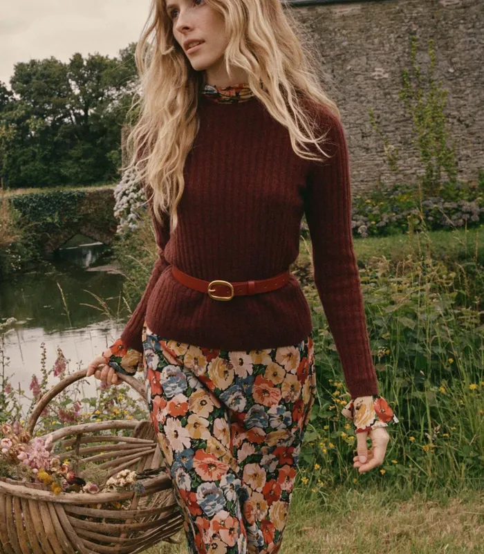 DEN Knitwear Women Hyeres Cashmere Sweater Dark Garnet