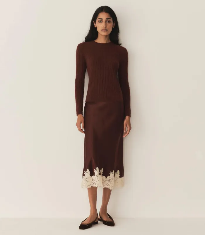 DEN Knitwear Women Hyeres Cashmere Sweater Dark Garnet