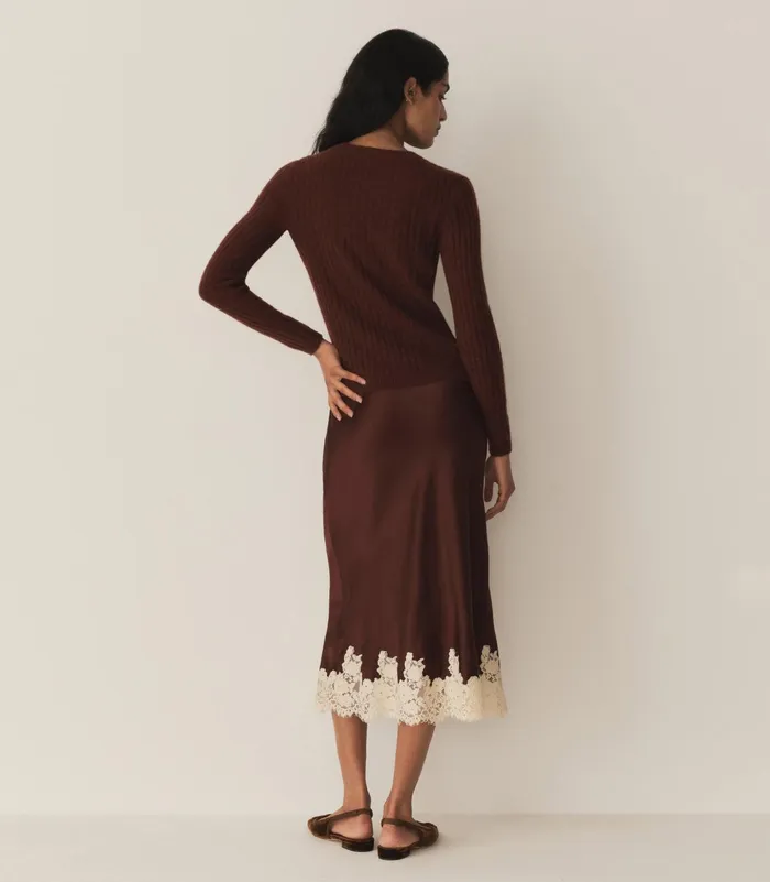 DEN Knitwear Women Hyeres Cashmere Sweater Dark Garnet