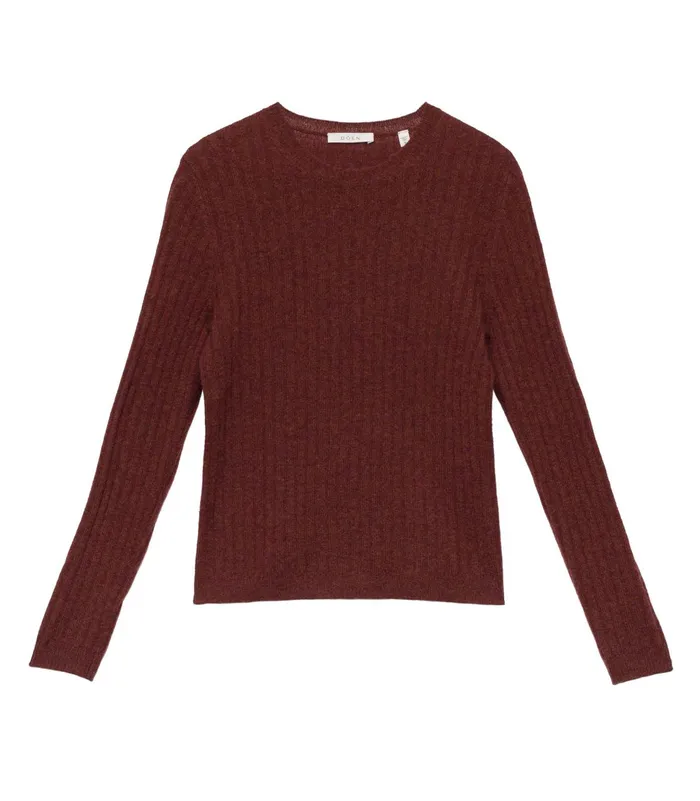 DEN Knitwear Women Hyeres Cashmere Sweater Dark Garnet