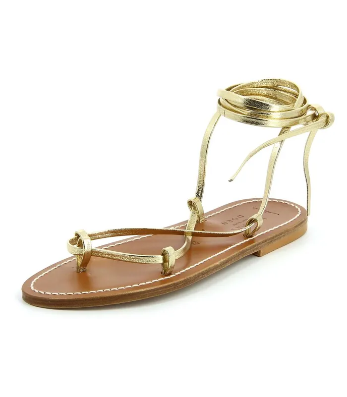 DEN Shoes Women DEN and KJacques Bikini Sandal Metallic Champagne