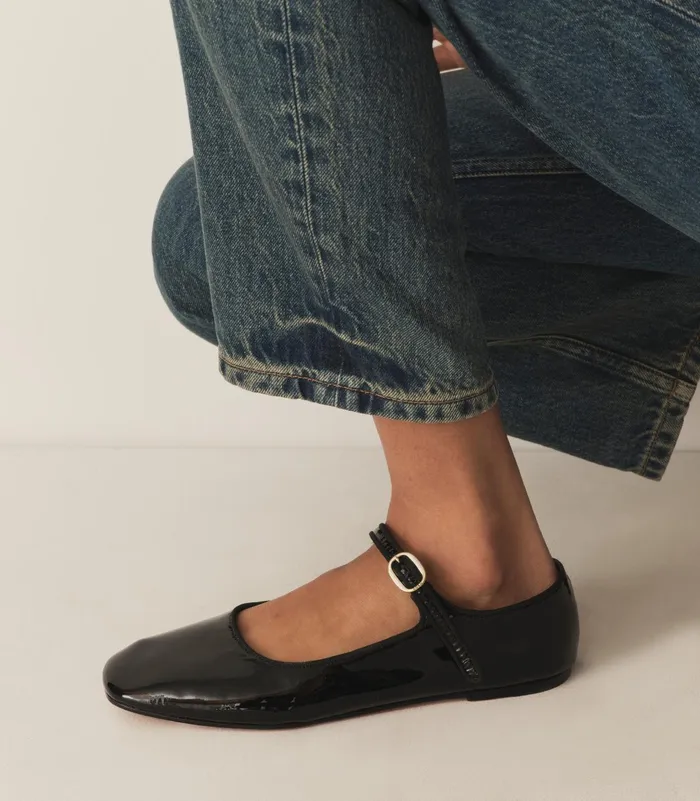 DEN Shoes Women Mary Jane Slipper Black Patent DEN Shoes Women Mary Jane Slipper Black Patent