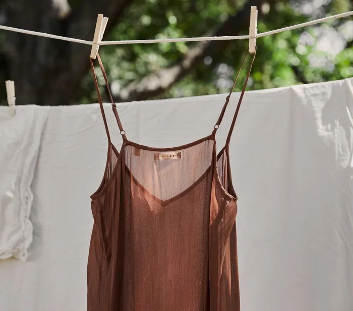DEN Slips Women Long Deep VNeck Slip Carob DEN Slips Women Long Deep VNeck Slip Carob