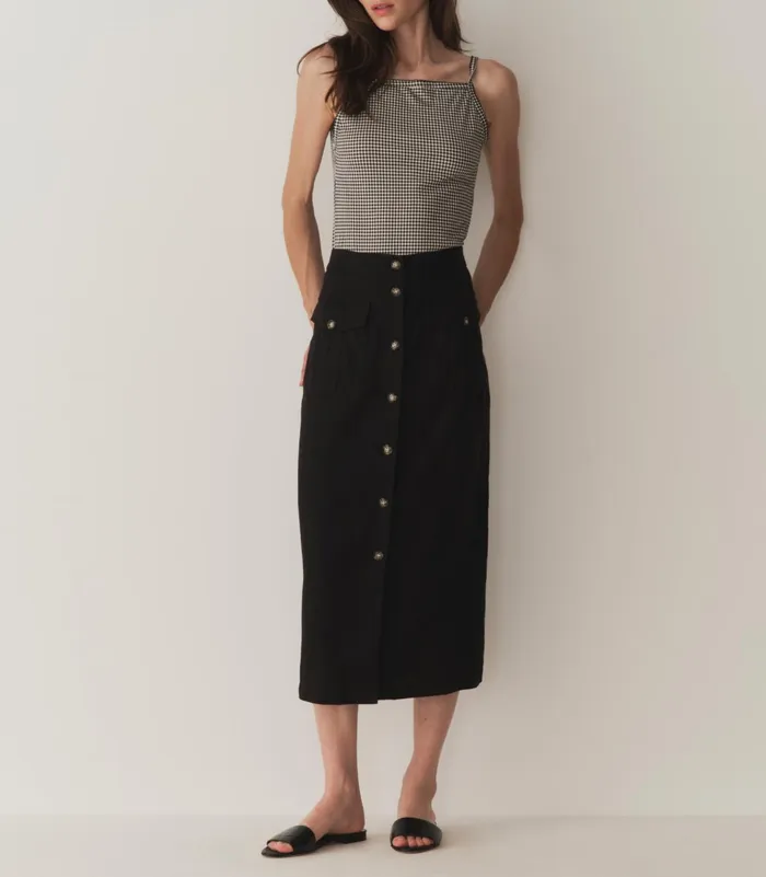 DEN Tees Women Angie Tank Noir La Maddalena Gingham DEN Tees Women Angie Tank Noir La Maddalena Gingham