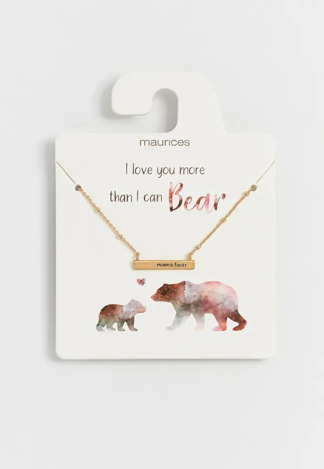 Dainty Mama Bear Bar Necklace Women Maurices Jewelry