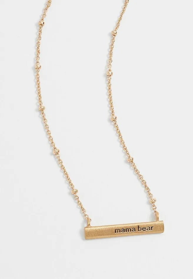 Dainty Mama Bear Bar Necklace Women Maurices Jewelry