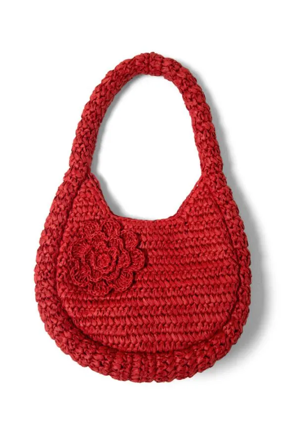 Damson Madder Bags Accessories Straw Rosette Bag