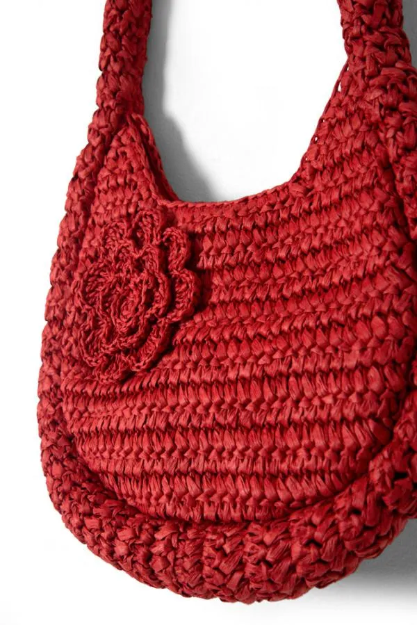 Damson Madder Bags Accessories Straw Rosette Bag