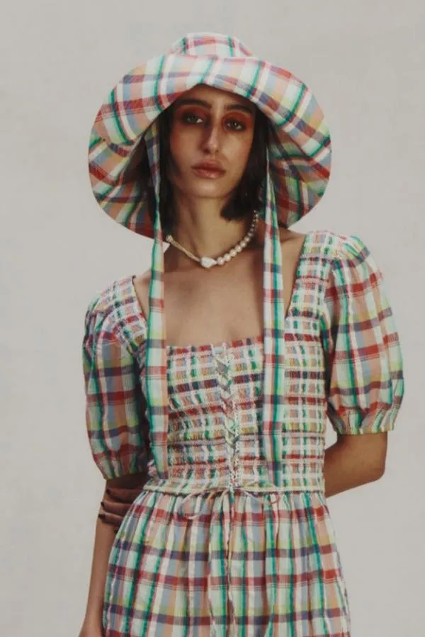 Damson Madder Coords Women Bucket Hat 8211 Picnic Check