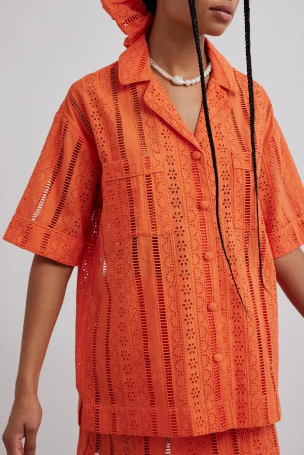 Damson Madder Coords Women Chlo Shirt 8211 Orange Broderie