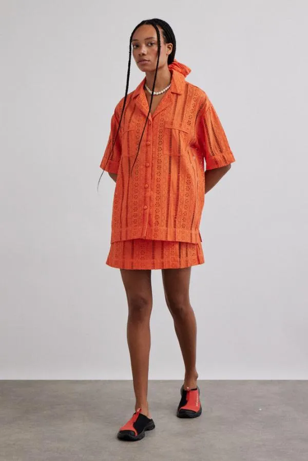 Damson Madder Coords Women Chlo Shirt 8211 Orange Broderie