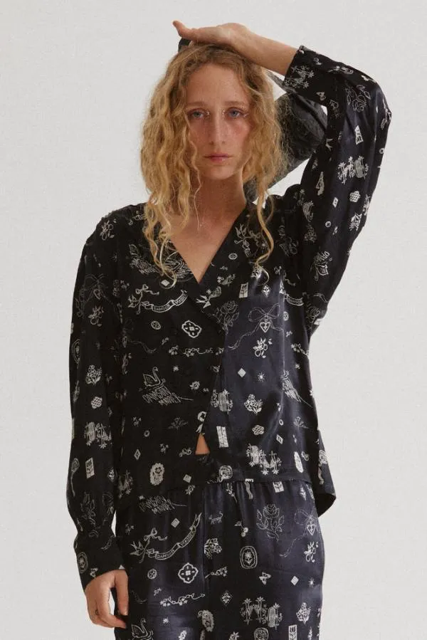 Damson Madder Coords Women Clairo Blouse 8211 Symbol Print