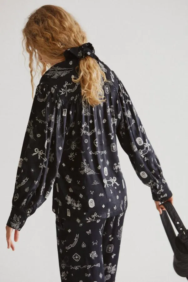 Damson Madder Coords Women Clairo Blouse 8211 Symbol Print