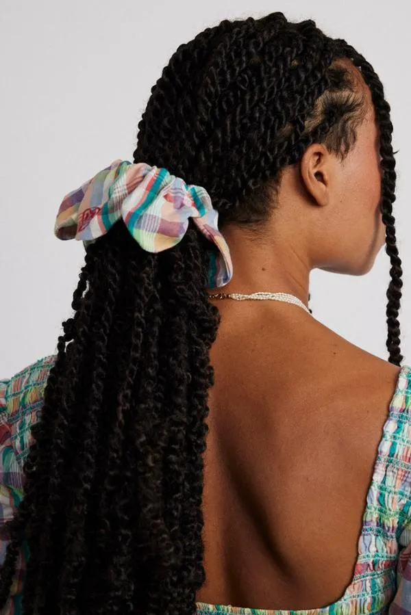 Damson Madder Coords Women Flower Scrunchie In Check