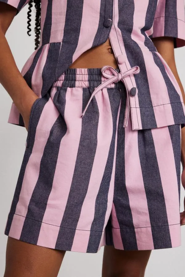 Damson Madder Coords Women Rafe Shorts 8211 Blue Pink Stripe