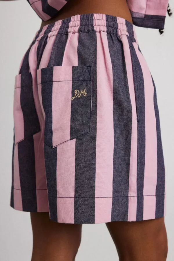 Damson Madder Coords Women Rafe Shorts 8211 Blue Pink Stripe