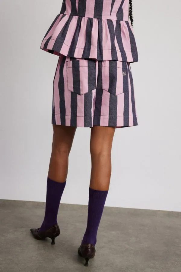 Damson Madder Coords Women Rafe Shorts 8211 Blue Pink Stripe