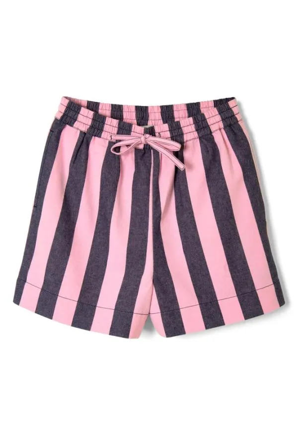 Damson Madder Coords Women Rafe Shorts 8211 Blue Pink Stripe