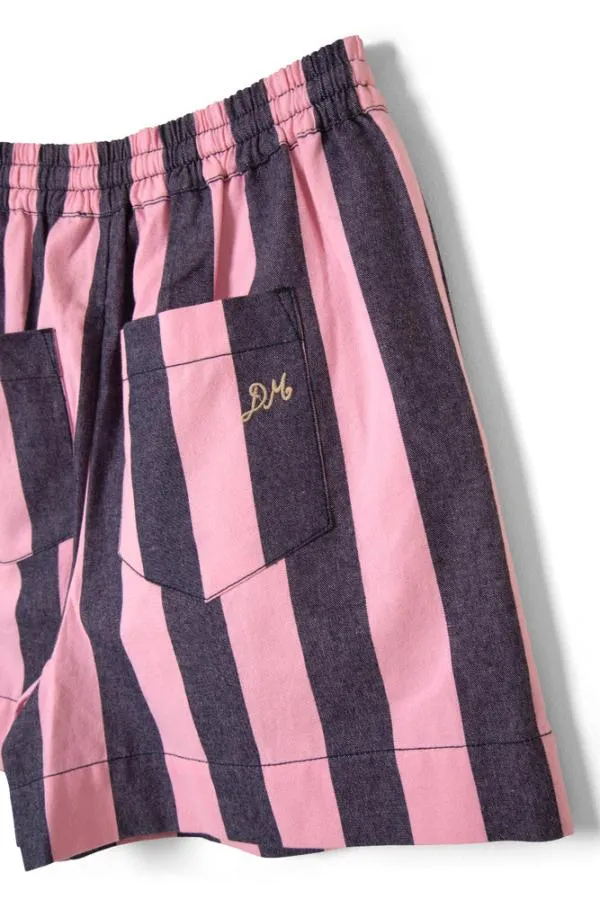 Damson Madder Coords Women Rafe Shorts 8211 Blue Pink Stripe