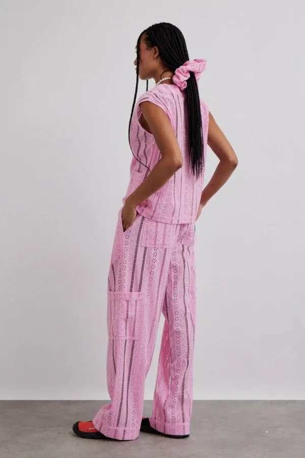 Damson Madder Coords Women Vacation Pants 8211 Pink Broderie