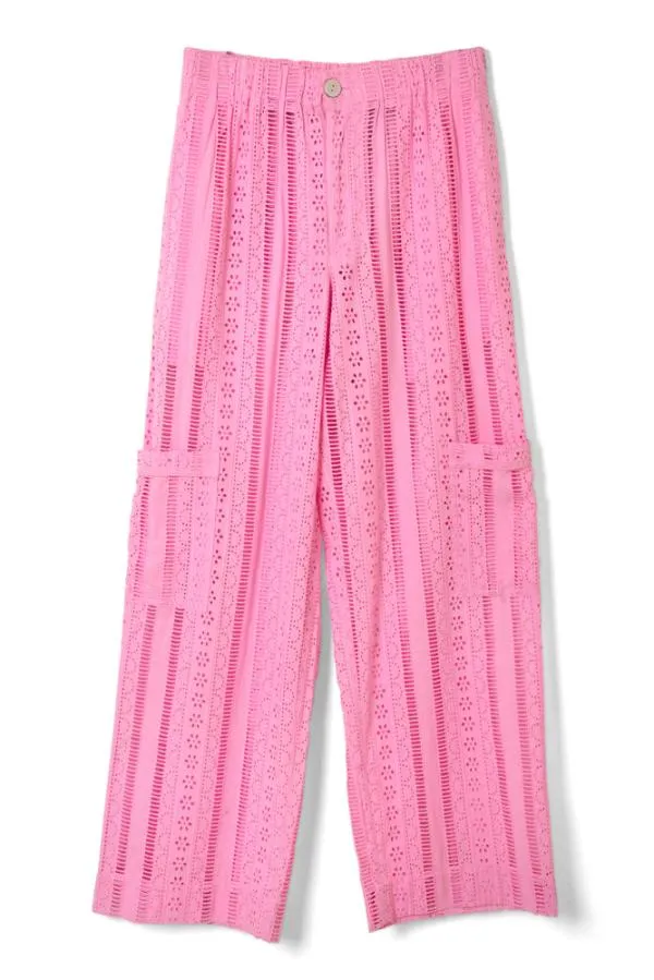 Damson Madder Coords Women Vacation Pants 8211 Pink Broderie